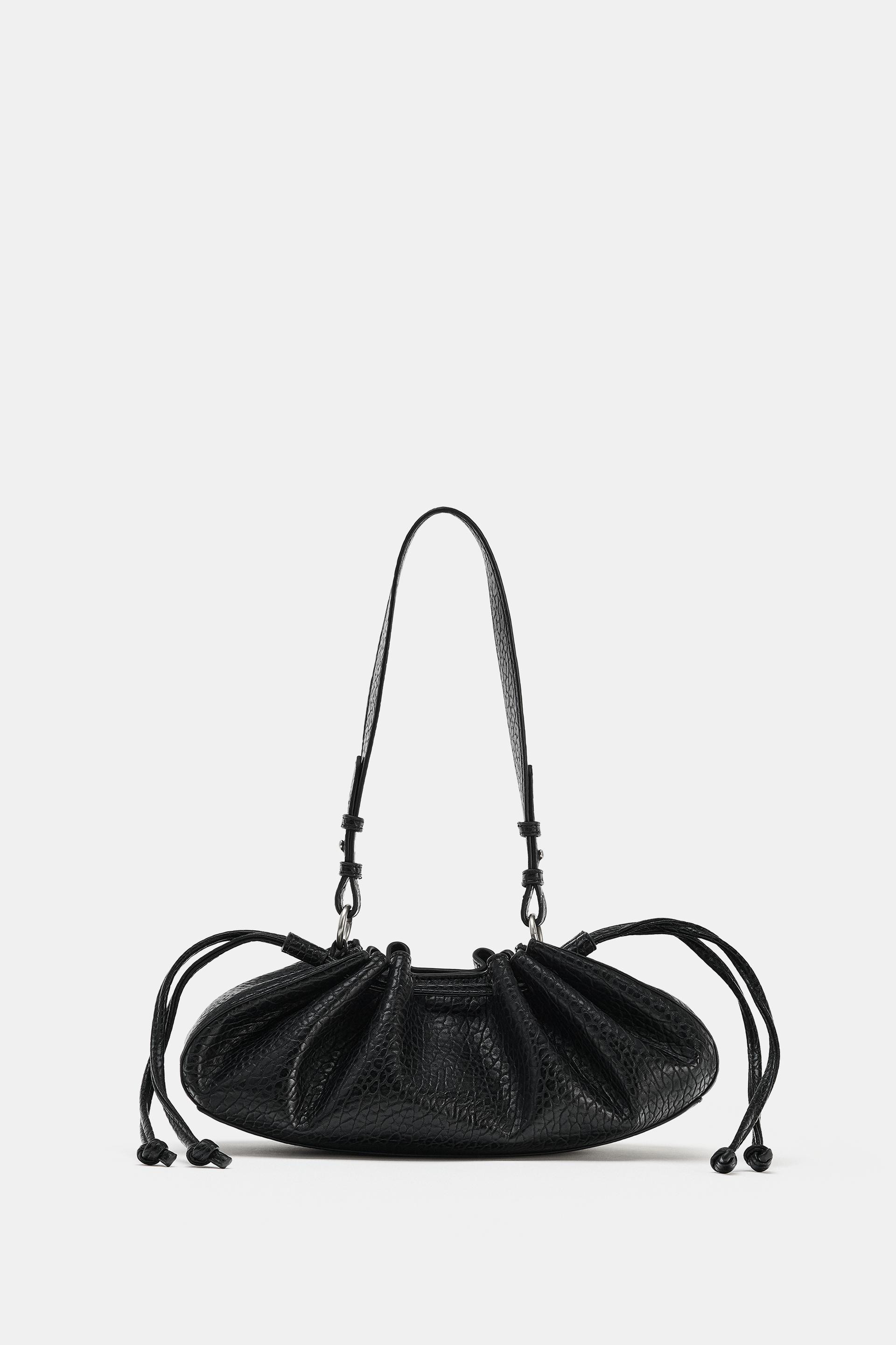 Zara - Ruched Elongated Shoulder Bag - Red - One Size Only - Woman | Zara US