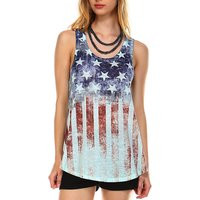 Fashionazzle Womens American Flag Print Racer Back Tank Top | Etsy (US)