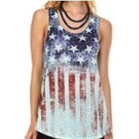 Fashionazzle Womens American Flag Print Racer Back Tank Top | Etsy (US)