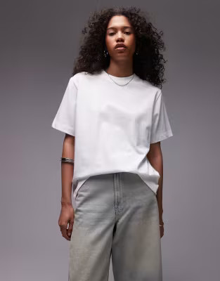 Topshop premium basic short sleeve tee in white | ASOS (Global)