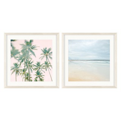 (Set of 2) 20"x20" Vintage Beach Photography Decorative Framed Wall Art - Project 62™ | Target