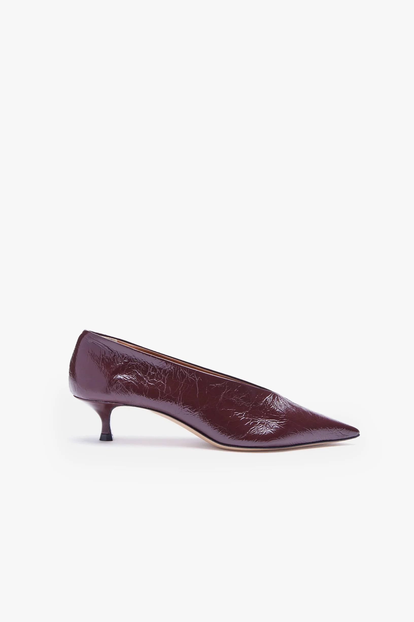 Kitten Heel Babouche in Aubergine | ANITA HASS