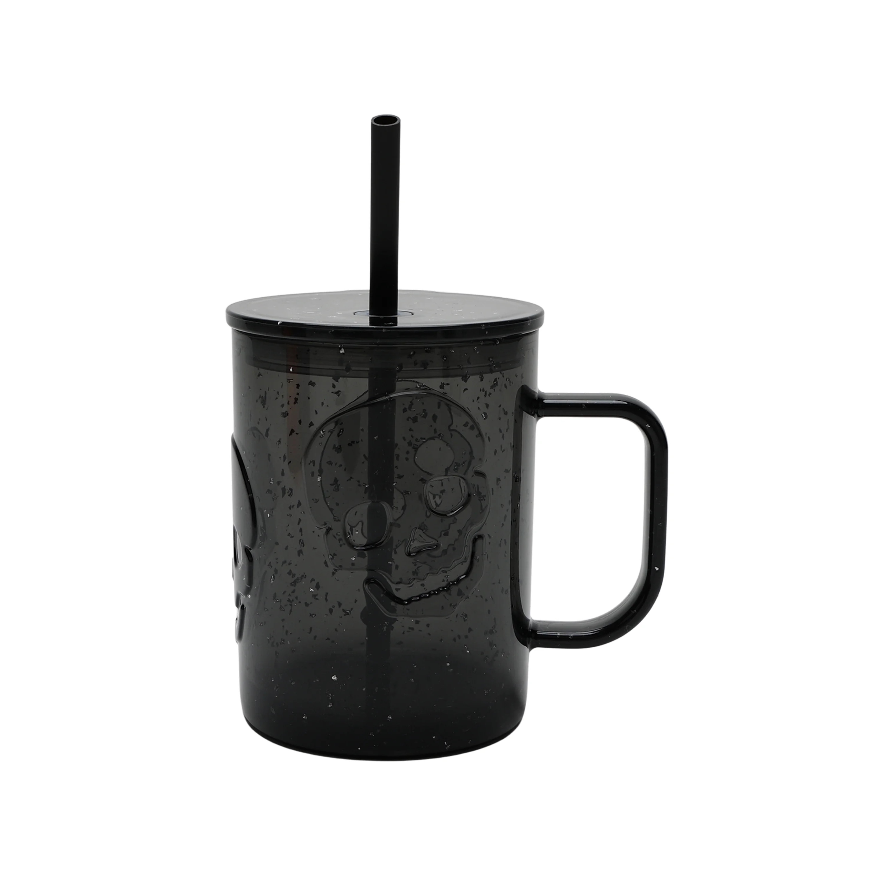 Way To Celebrate 20 Ounce Acrylic Embossed Skull Mug, Black Glitter | Walmart (US)