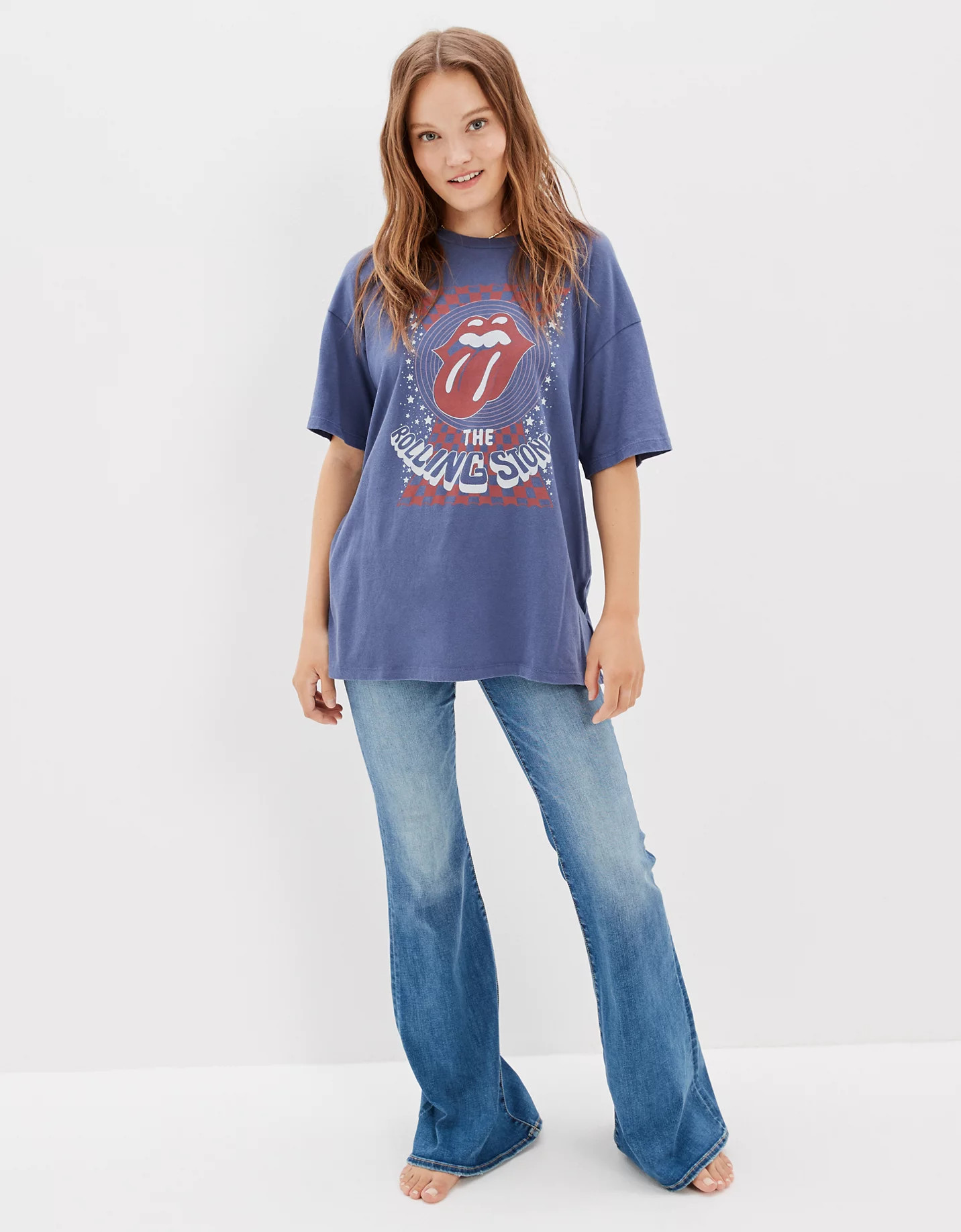 AE Oversized Rolling Stones Graphic Tee | American Eagle Outfitters (US & CA)