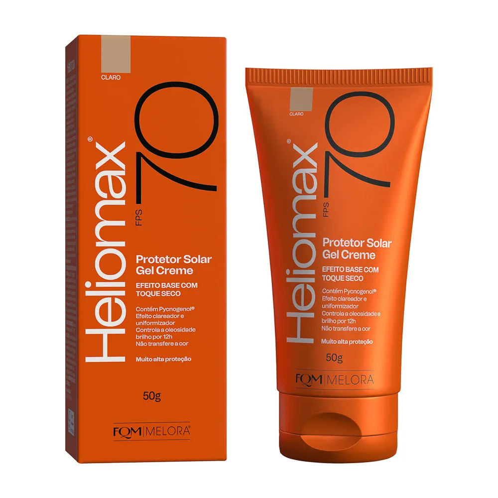 Heliomax Protetor Solar Gel Creme FPS 70 Cor Claro 50g | Drogaria Araujo (BR)