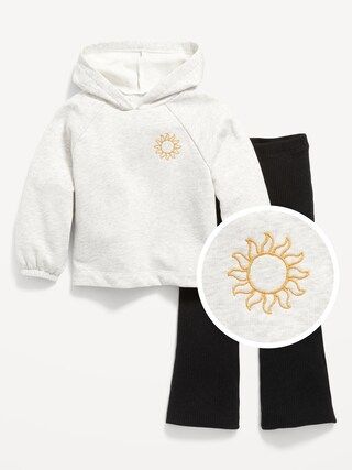 French-Terry Pullover Hoodie & Flare Pants for Toddler Girls | Old Navy (US)