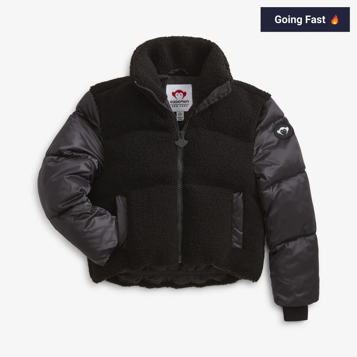 Teddy Cropped Puffer Coat | Black | Appaman Children's Clothing