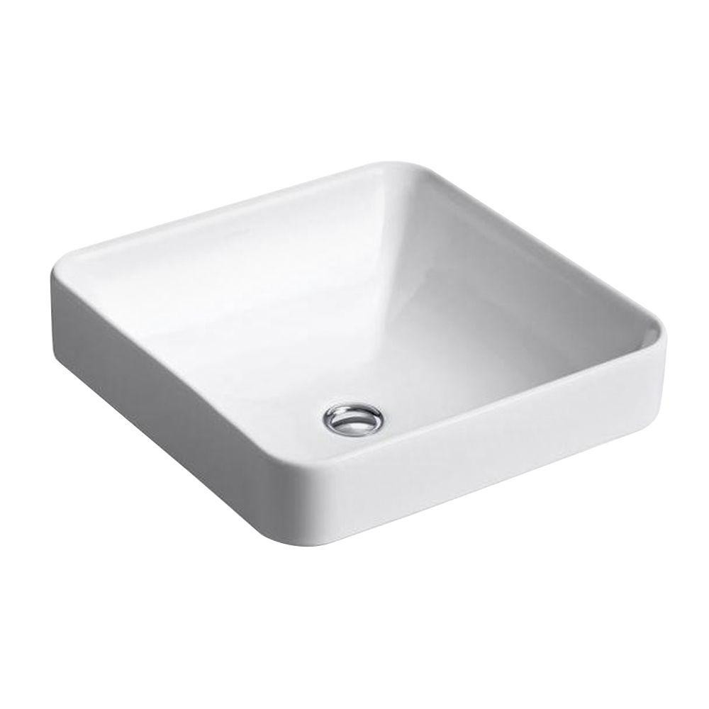 KOHLER Vox Vitreous China Vessel Sink in White | The Home Depot