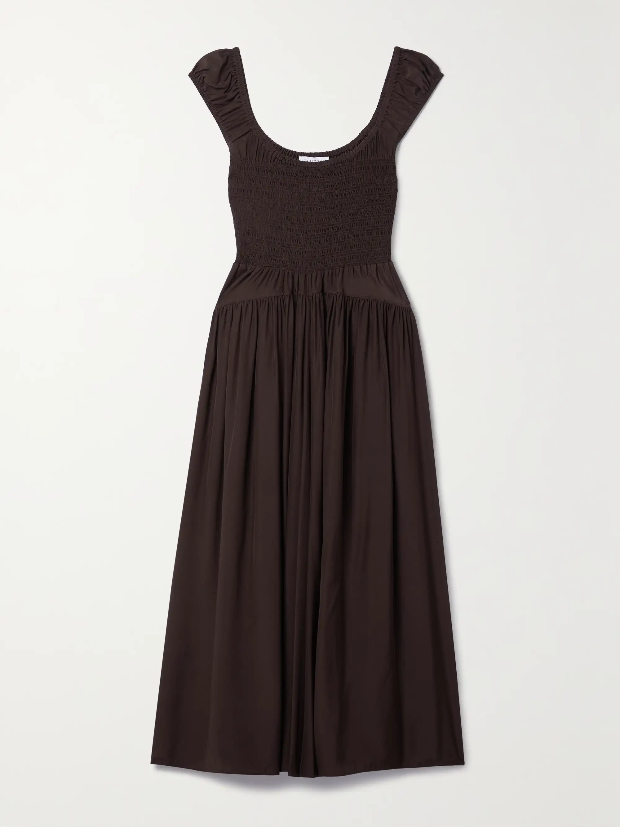 Vivian shirred silk midi dress | NET-A-PORTER (US)