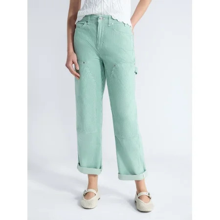 Free Assembly Women's and Women's Plus Mid Rise Relaxed Carpenter Jeans, Sizes 0-26W | Walmart (US)
