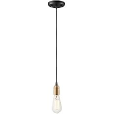 Maxim Lighting Early Electric 60W 1-Light Pendant | Black/Antique Brass Finish | Modern Pendant f... | Amazon (US)