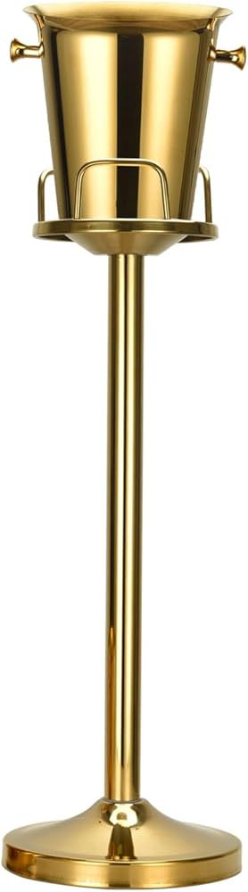 Champagne Bucket with Stand,Ice Bucket with Stand Stainless Steel Bucket Wine Chiller On Stand 12... | Amazon (US)