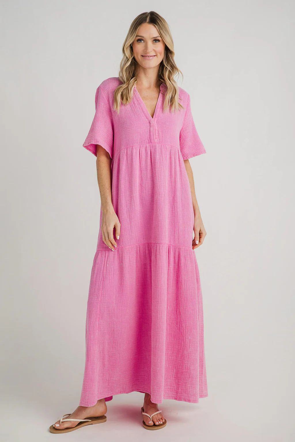 Eesome Mineral Washed Tiered Maxi Dress | Social Threads