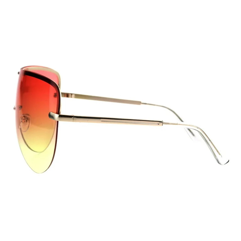 Oceanic Color Gradient Lens Oversize Shield Diva Racer Sunglasses Orange Yellow | Walmart (US)
