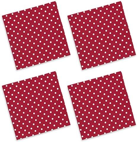 Cackleberry Home Red with White Polka Dots Fabric Napkins Cotton 18 Inches Square, Set of 4 | Amazon (US)