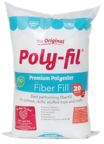 Fairfield The Original Poly-Fil, Premium Polyester Fiber Fill, Soft Pillow Filler, Stuffing for Stuffed Animals, Toys, Cloud Decorations, and More, Machine-Washable, 20-ounce Bag | Amazon (US)