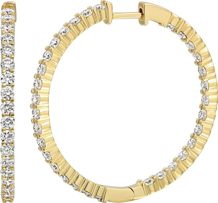Bony Levy Audrey Diamond Inside Out Hoop Earrings | Nordstrom | Nordstrom