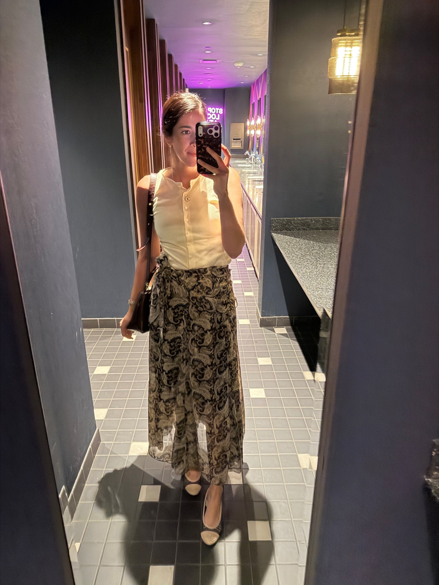 Wearing a small in skirt 