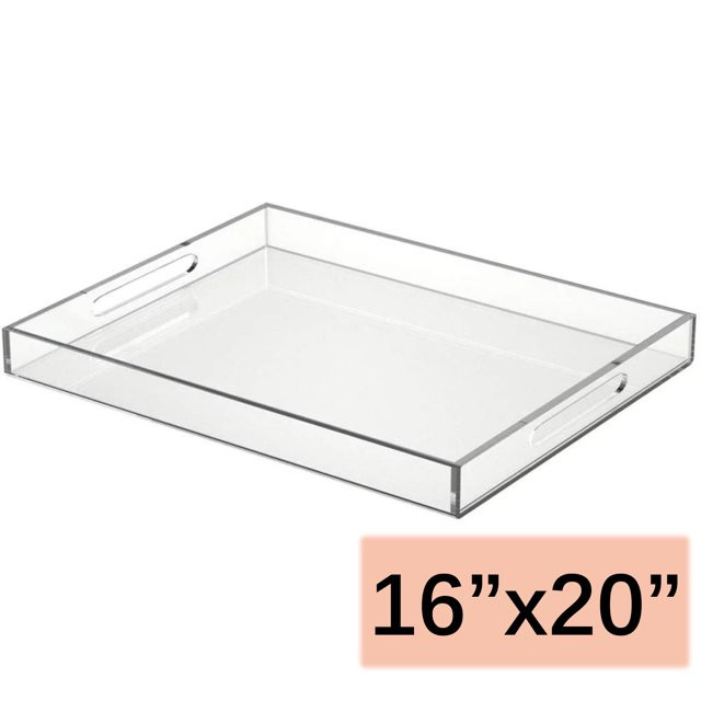 NIUBEE Decorative Tray for Coffee Table, Rectangular Clear Serving Tray for Kitchen Counter Dinin... | Walmart (US)