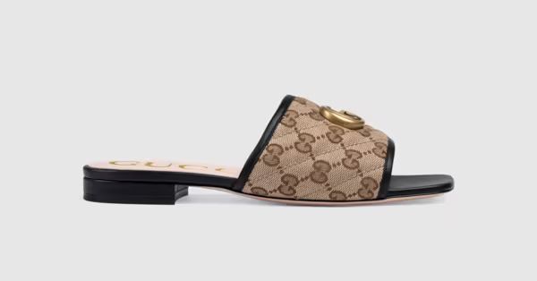 Women's GG matelassé canvas slide sandal | Gucci (US)