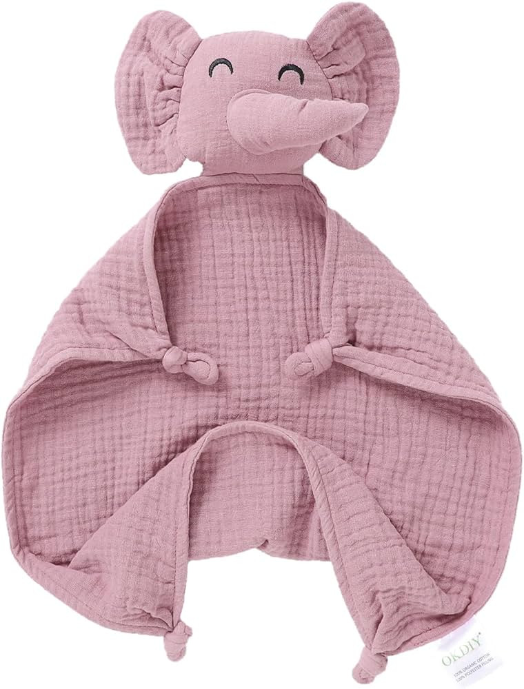 Organic Elephant Loveys for Babies,Muslin Baby Security Blankets for Babies,Soft Elephant Baby Sn... | Amazon (US)