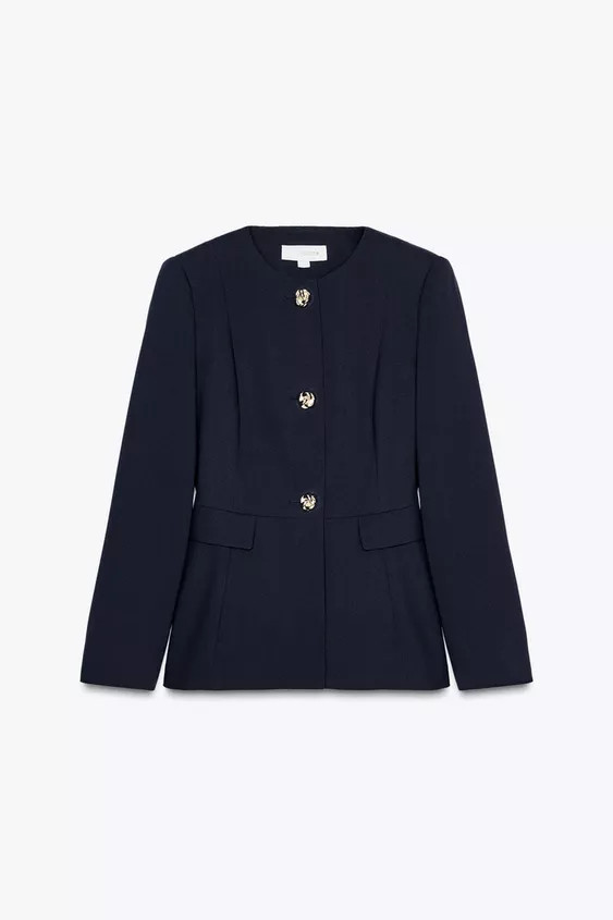 FITTED ROUND NECK BLAZER | Zara UK