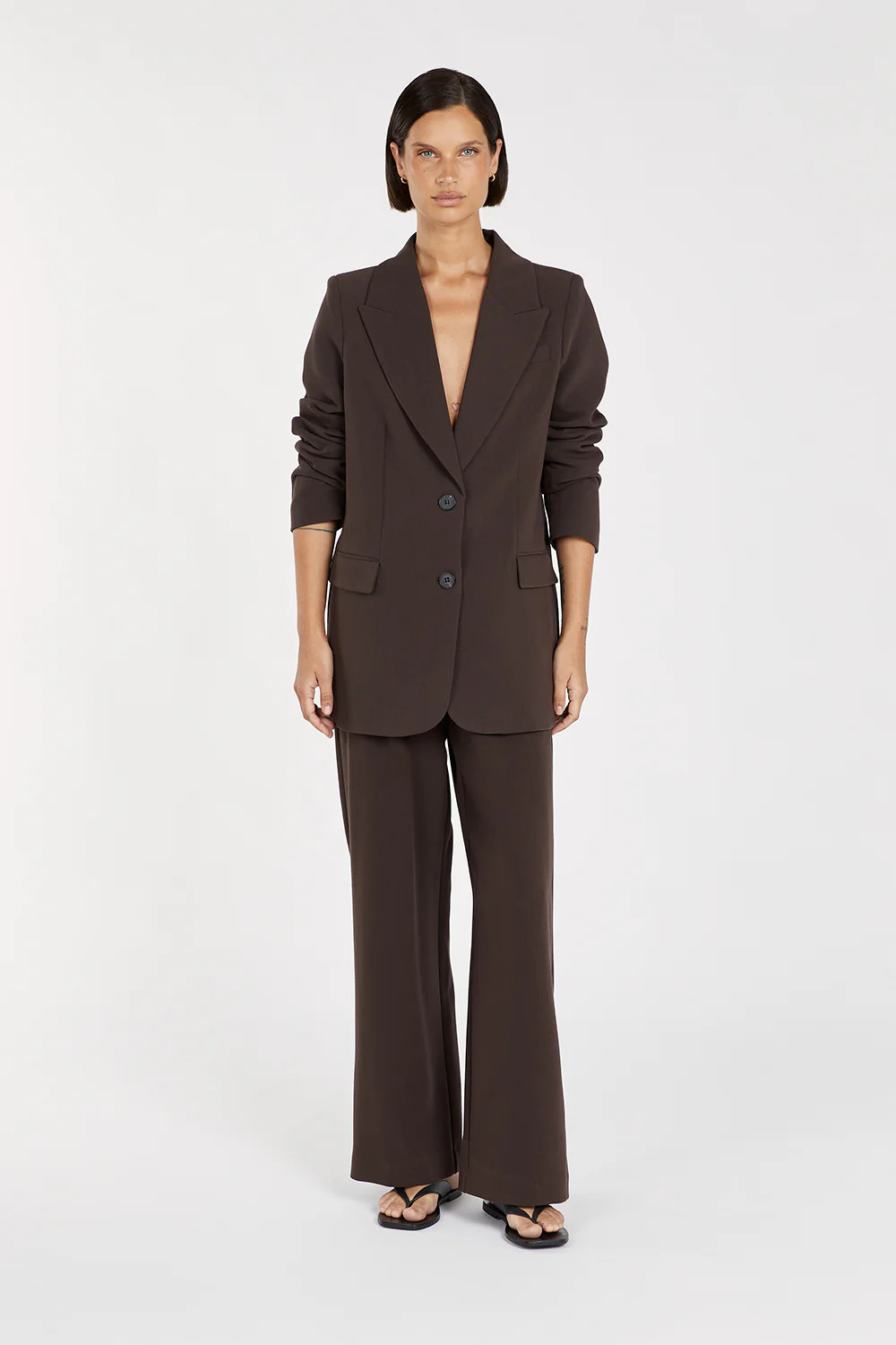 ELLE DARK CHOCOLATE BLAZER | DISSH