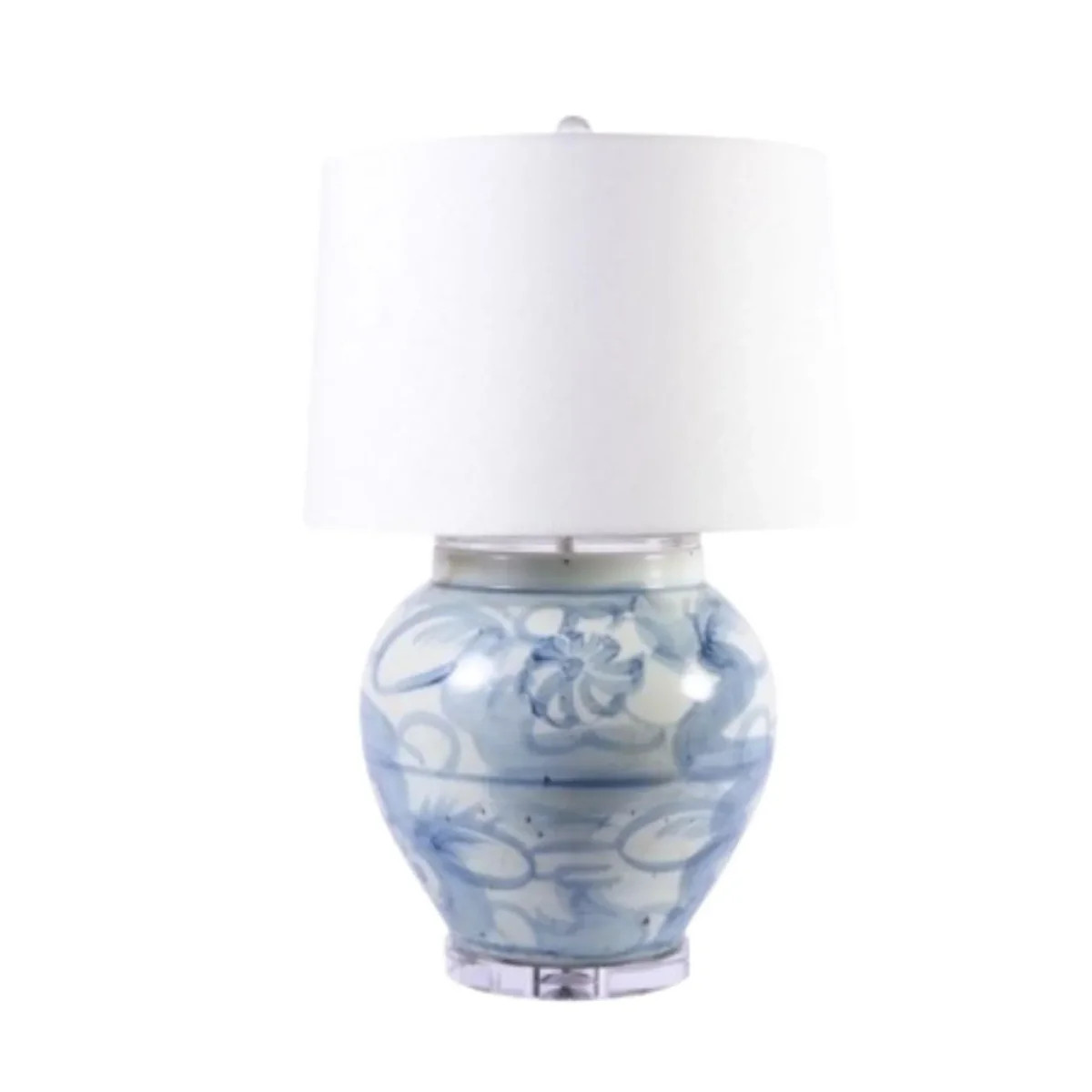 Blue & White Twisted Flower Open Top Porcelain Jar Lamp | The Well Appointed House, LLC