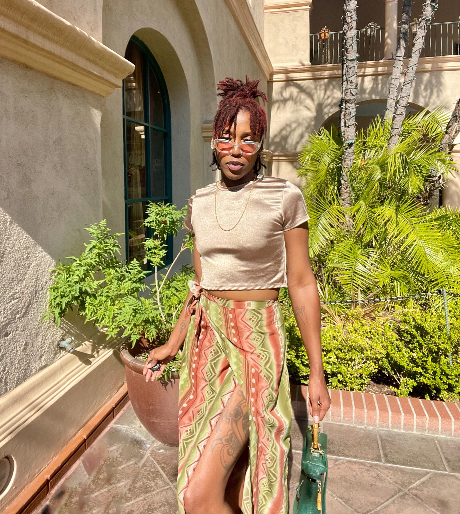 Tones of earth in her, I adore 🌻
•
•
boho style, bohemian outfit inspo, causal street style, earthy black girl aesthetic, earth tones, outfit inspo, wrap skirt inspo, under 50, fashion style, summer style, summer fashion, summer skirt ideas 

#LTKstyletip #LTKxPrimeDay #LTKxNSale