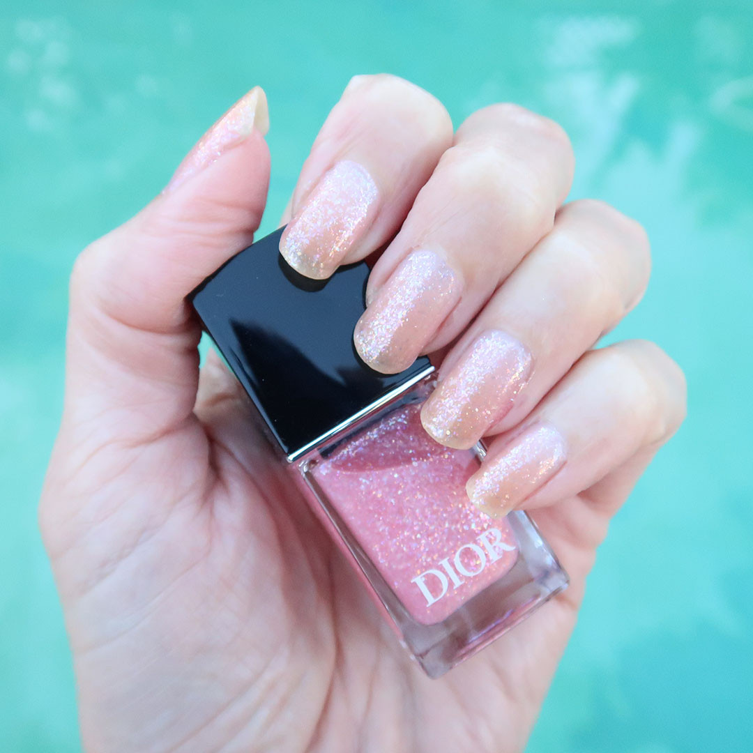 How fun is this sheer pink and sparkly nail polish. It can be worn alone or as a top coat over another nail polish color for spring. Love that! 

 #LTKOver40 #LTKFindsUnder50 #LTKBeauty