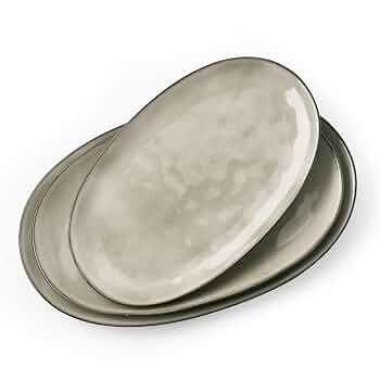 famiware Serving Platter, Oval 15.59/14.3/12.9 inch Serving Dishes for Entertaining, Serving Bowl... | Amazon (US)
