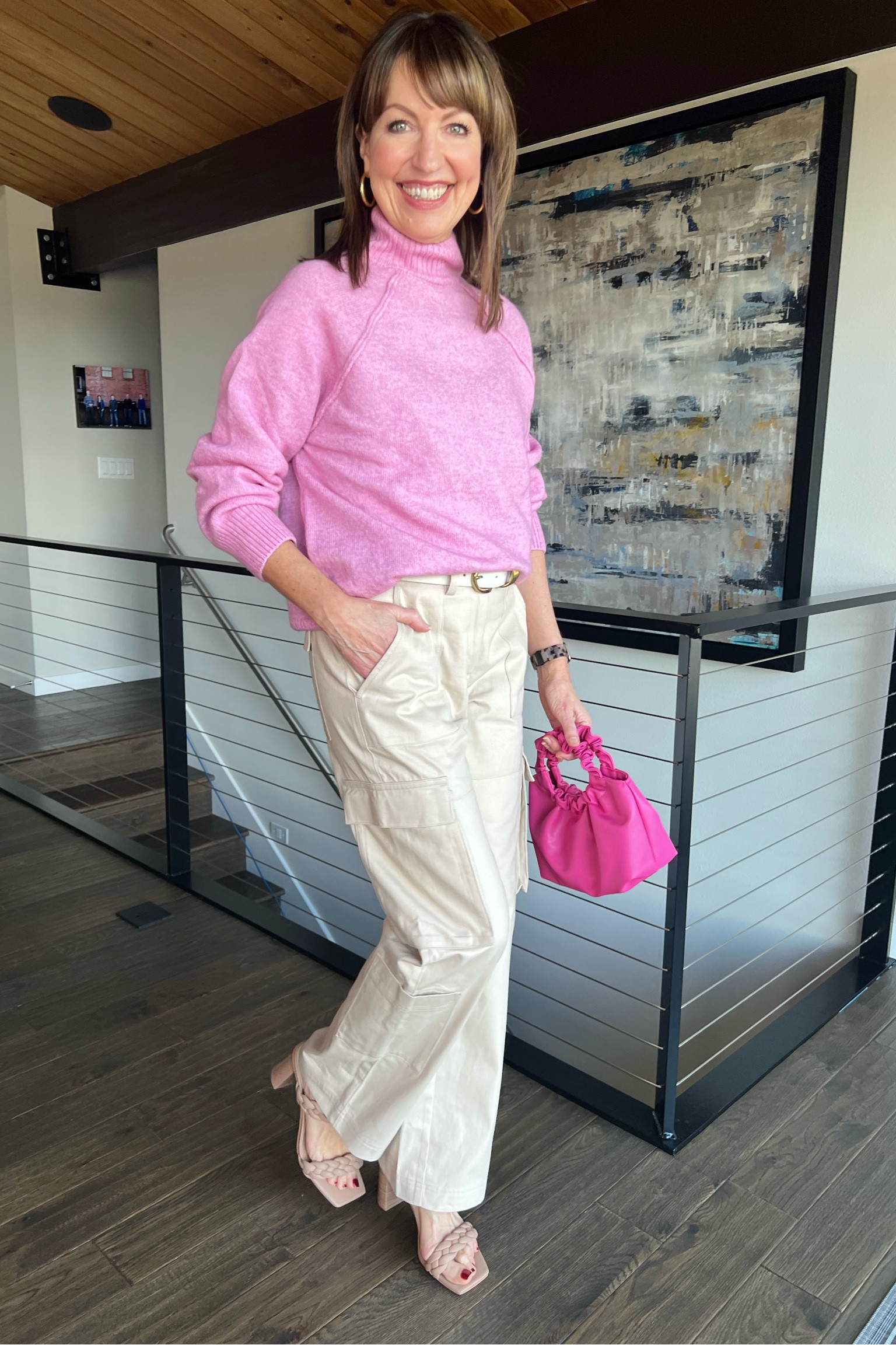 The cutest pink sweater and straight leg cargo pants! So fun with this hot pink bag! 🌸🌸

Mango, H&M, Dooce Vita, Abercrombie, pink sweater, cargo pants, pink bag, 

#LTKunder50 #LTKstyletip #LTKunder100