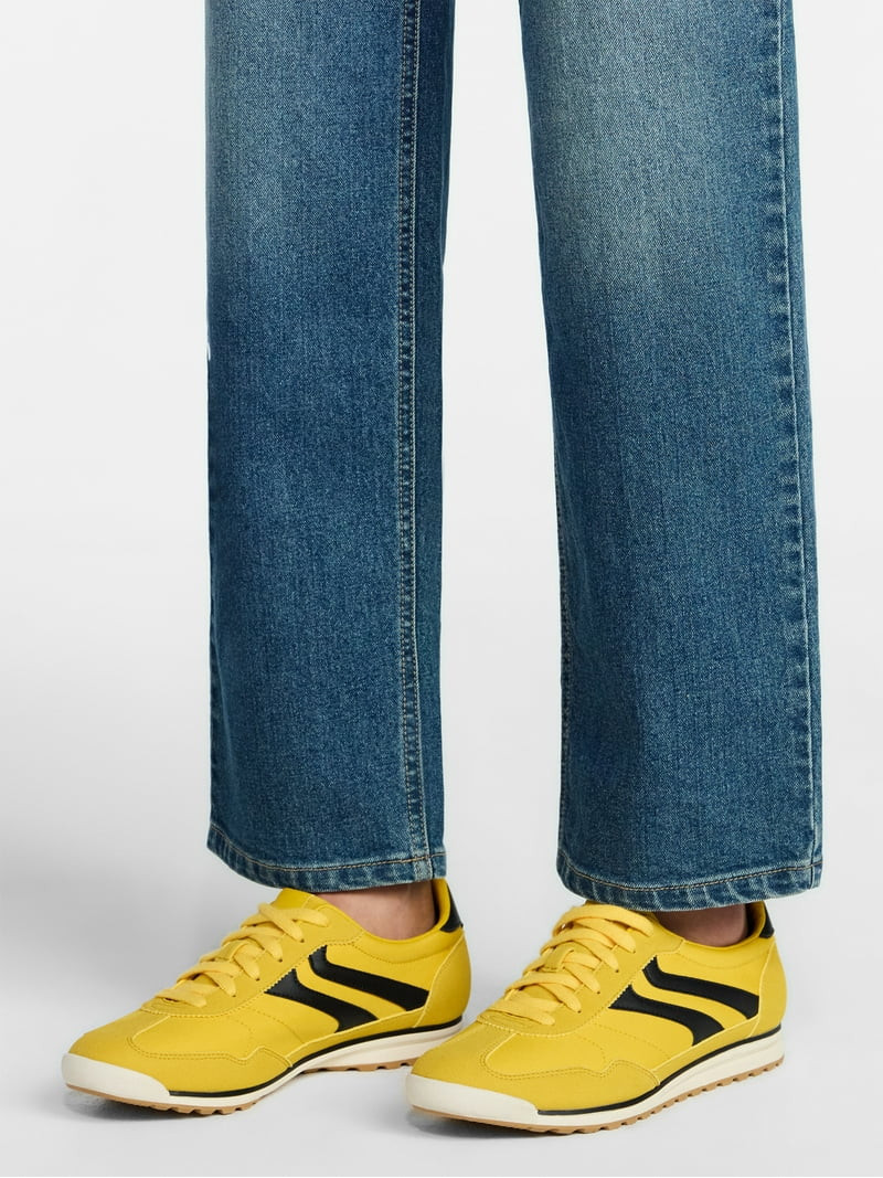 No Boundaries Retro Lace-Up Sneakers, Women's - Walmart.com | Walmart (US)