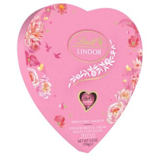 Lindt Lindor Valentine's Strawberries and Cream White Chocolate Truffles Friend Heart, 5.5 OZ | CVS Health