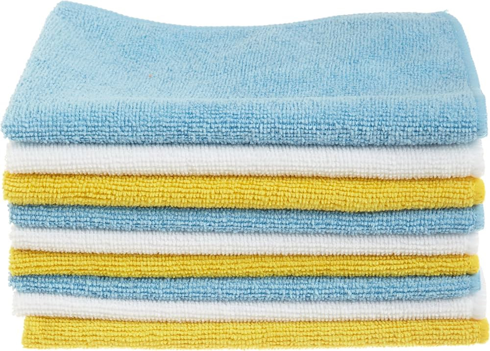 Amazon Basics Microfiber Cleaning Cloths, Non-Abrasive, Reusable and Washable - Pack of 36, 12 x1... | Amazon (US)