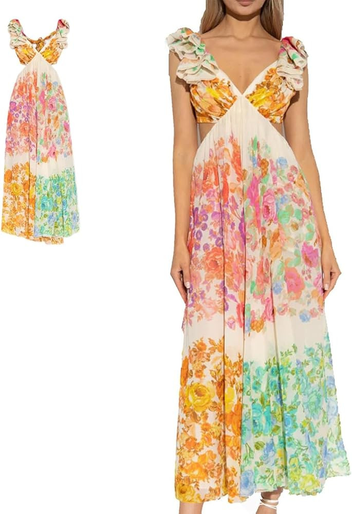 Aurelio Floral Summer Dress, 2024 New Aurelio Floral Summer Dress, Women's Boho Flowy Floral Dres... | Amazon (US)