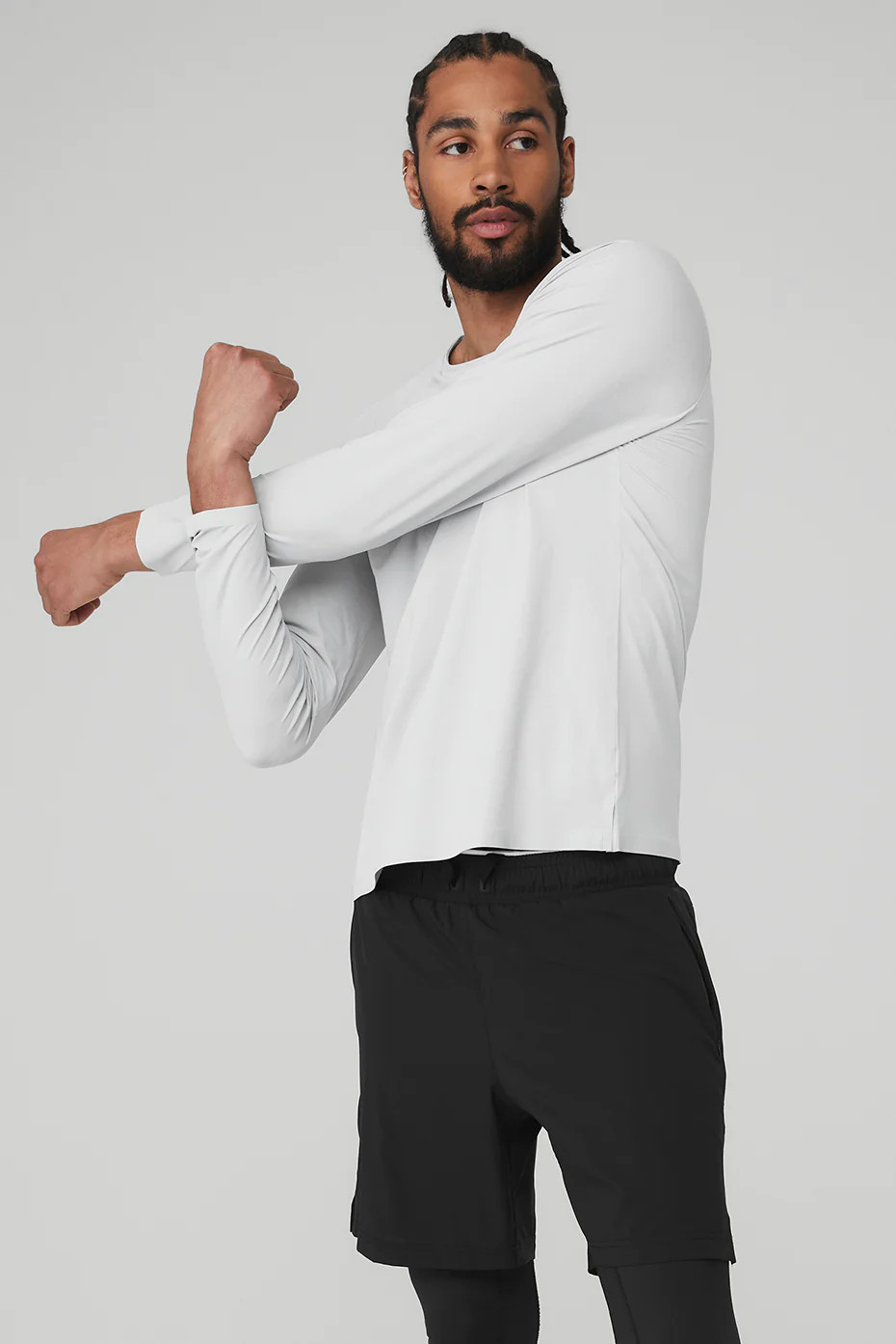 ALO | Idol Long Sleeve Performance T-Shirt in Titanium Grey, Size: 2XL | Alo Yoga (US)