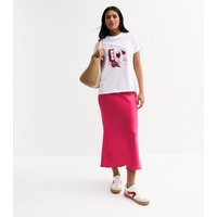 Women's Pink Bias Cut Satin Midi Skirt New Look | New Look (UK)