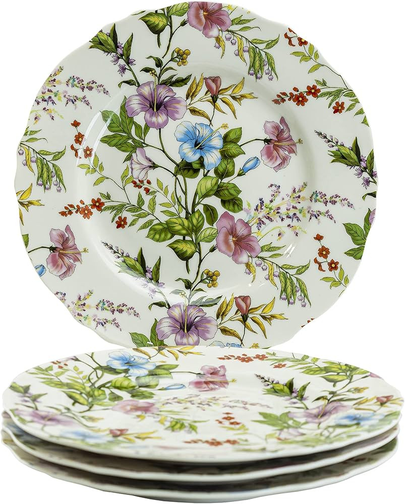 Gracie China by Coastline Imports Morning Glory Vine Porcelain Dessert/Salad Plate 8.25-Inch (Set... | Amazon (US)