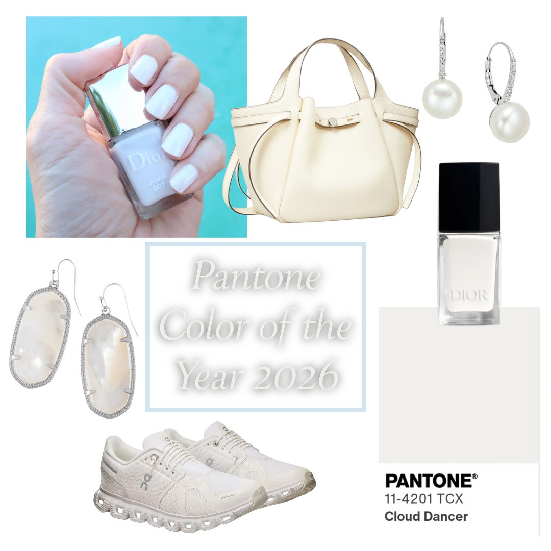 Pantone color of the year 2026 Cloud Dancer. It's a soft white reflecting a reset, calm, and a yearning for simplicity. Love! I linked up a few Cloud Dancer inspired pieces so we can all rock the color of 2026 now! 

 #LTKOver40 #LTKFindsUnder100 #LTKBeauty