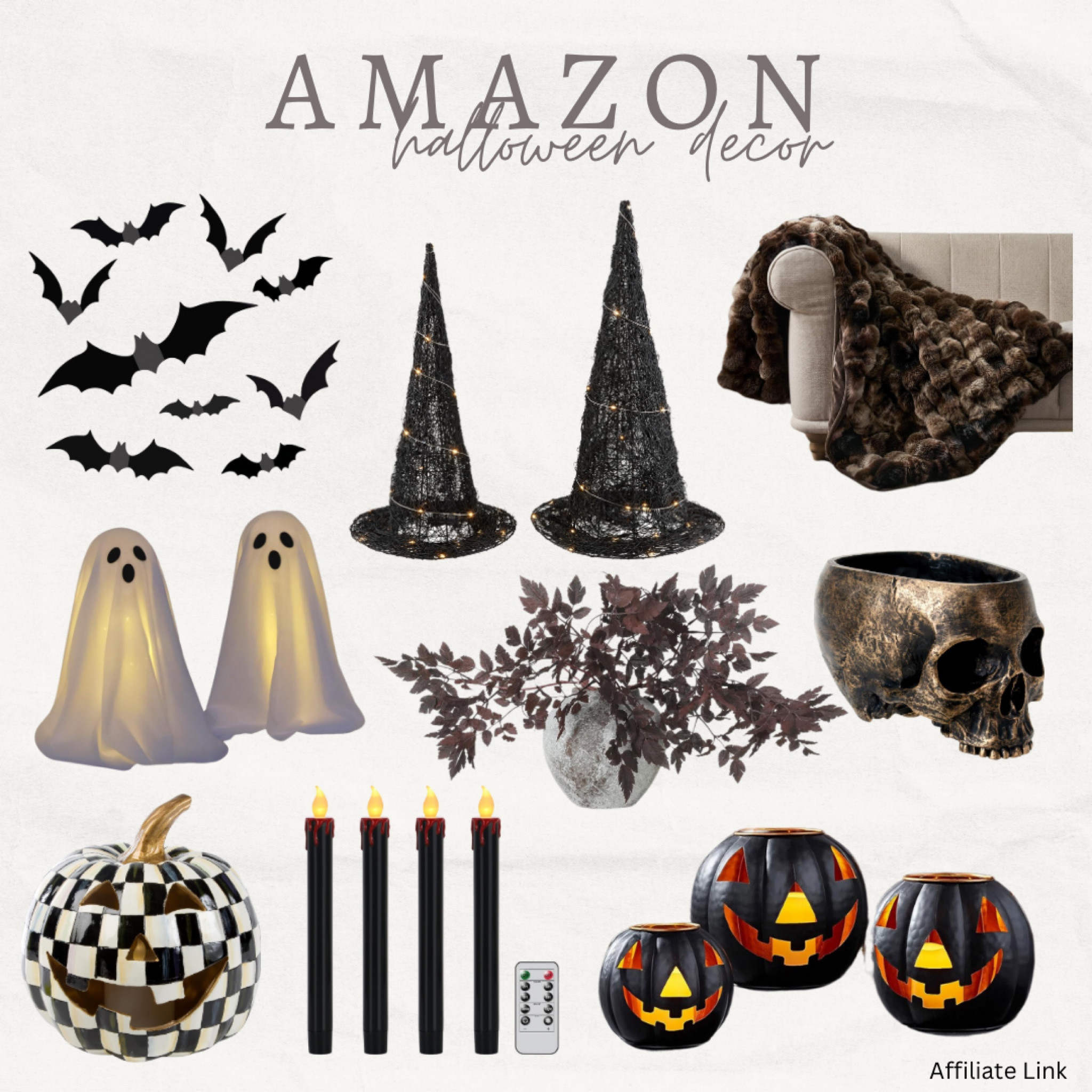 Amazon Halloween decor 🦇👻🎃

Witch hats | bats | pumpkin | Mackenzie Childs | viral pumpkins | skeleton | blanket | sticky bats | faux candles | 

#LTKHome #LTKFallSale #LTKSeasonal