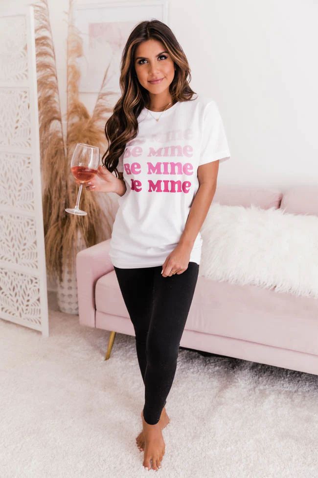 Be Mine Ombre White Graphic Tee | The Pink Lily Boutique