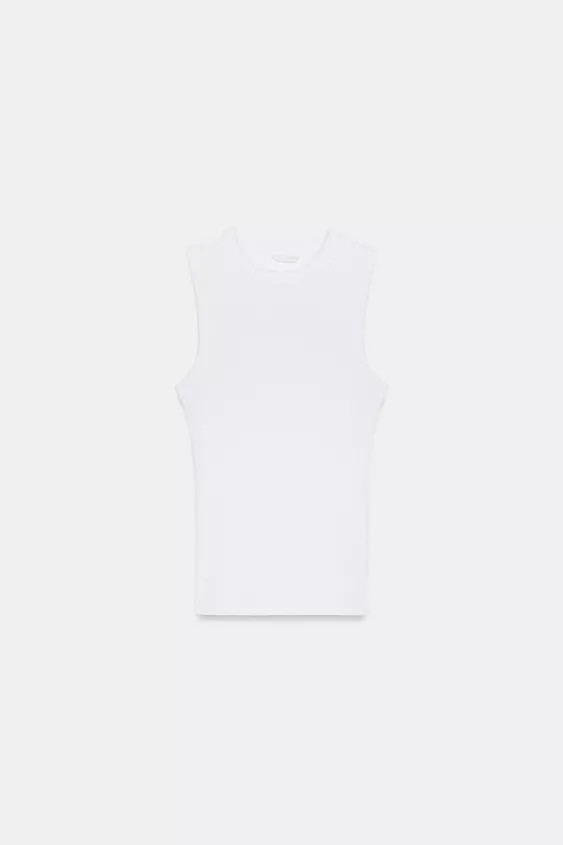 RIBBED TOP WITH STRAPS | Zara UK
