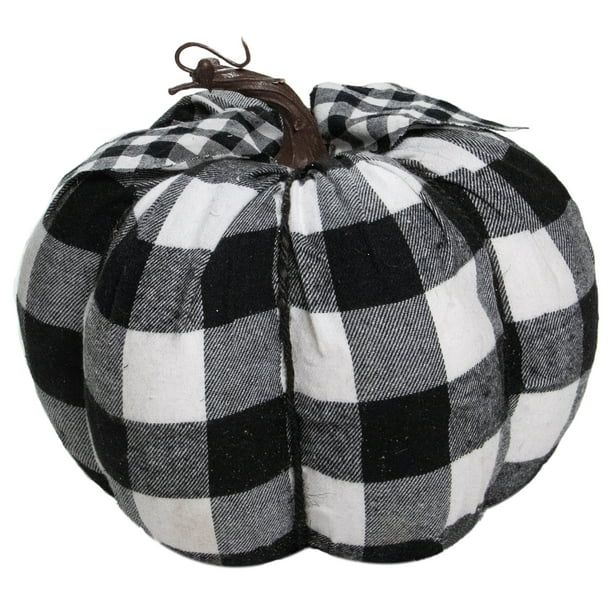 6.75" Black and White Fall Harvest Tabletop Pumpkin | Walmart (US)