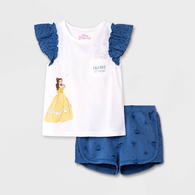 Toddler Girls' Disney princess Top and Bottom Set - Cream/Purple | Target