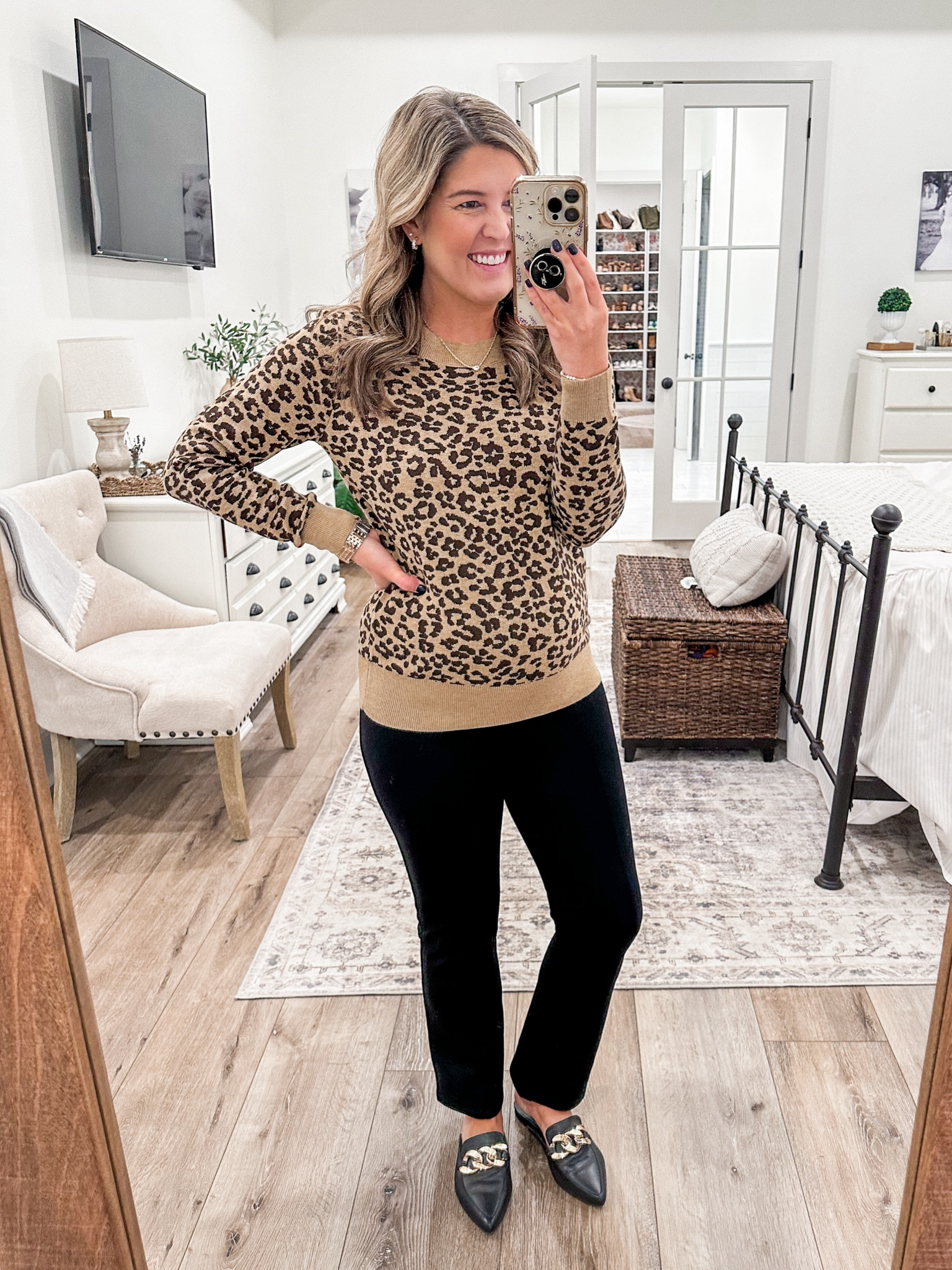 Monday Work Outfit🍂
My sweater is on sale under $40 and runs tts (wearing xs)
Favorite maternity work pants on sale for $21.99 (run tts, size xs)
Mules- linked similar 

Work outfit, business casual, maternity pants, leopard sweater

#LTKSaleAlert #LTKBump #LTKWorkwear