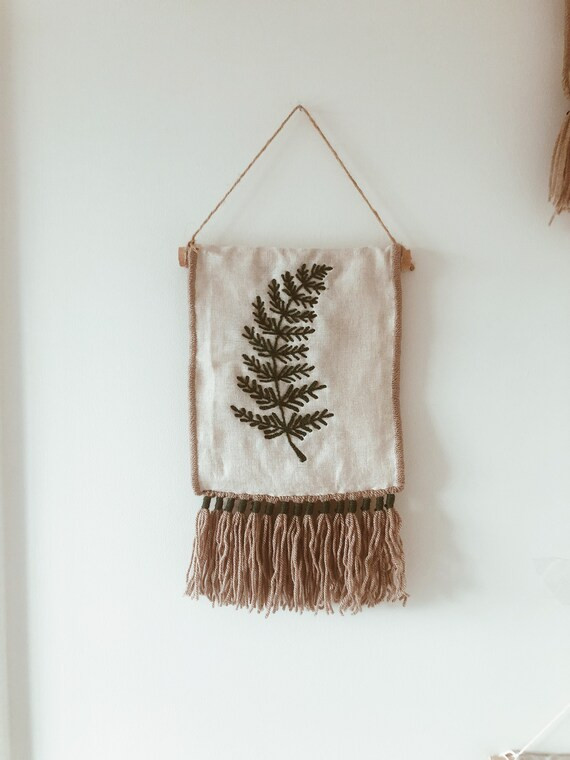 Ferns Botanical Embroidery Tapestry, Weaving wall hanging, wall decor, wall hanging, tapestry lin... | Etsy (CAD)