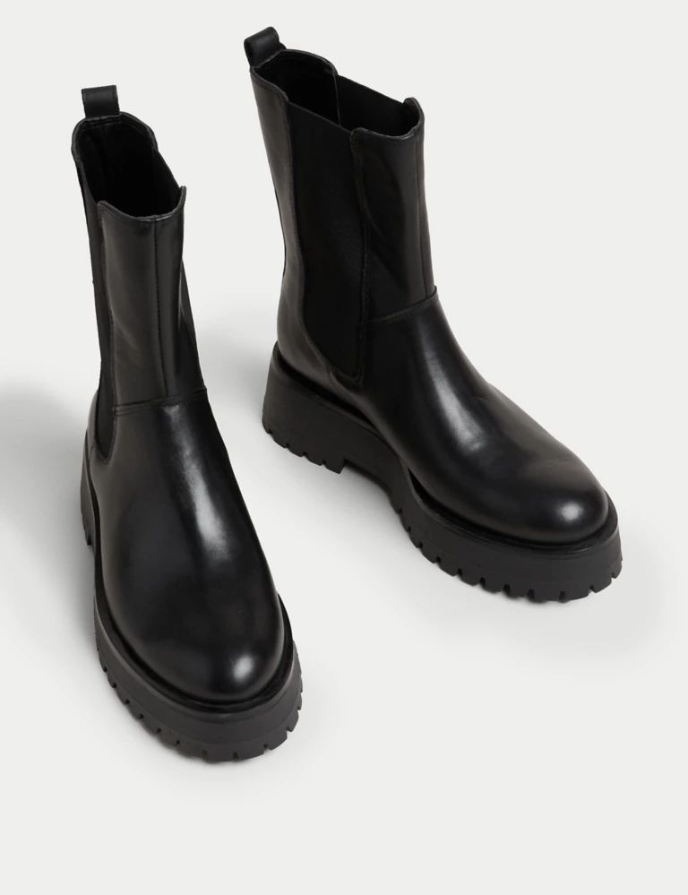 Leather Chelsea Flatform Ankle Boots | Marks & Spencer (UK)