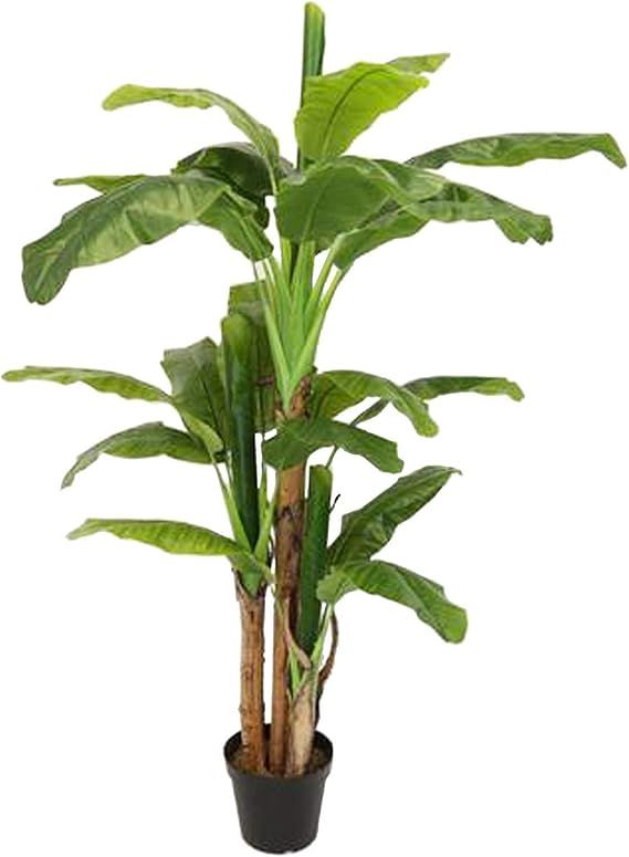 AMERIQUE Gorgeous 6.5' Musa Basjoo Banana Tree Artificial Silk Plant with UV Protection, with Nur... | Amazon (US)