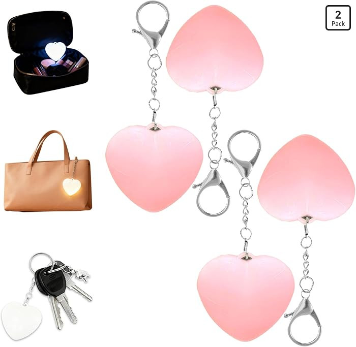 Touch Heart Glow Keyring, Purse Light for Women, LED Automatic Glow Lights, Heart Bag Lamp with M... | Amazon (US)